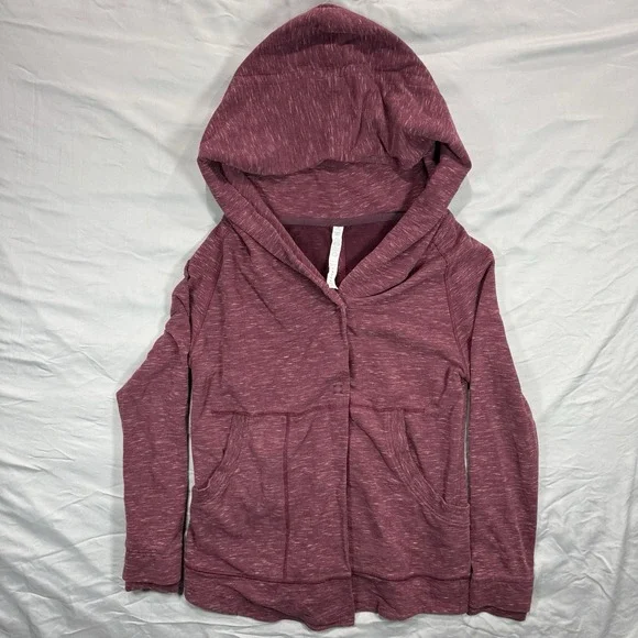 Lululemon Find Your Center Wrap Hoodie Berry Rust Red Womens 6 Athleisure - Picture 1 of 10